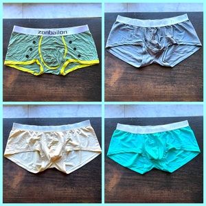ZONBAILON Mens XL Sexy Bulge Enhancing Pouch Boxer Briefs x 4 Lot!!